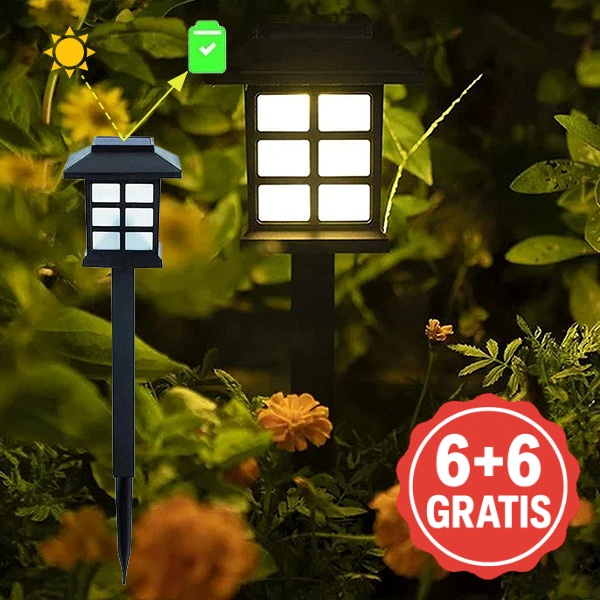 Solarne oświetlenie ścieżek | LUMITRAD 6+6 GRATIS